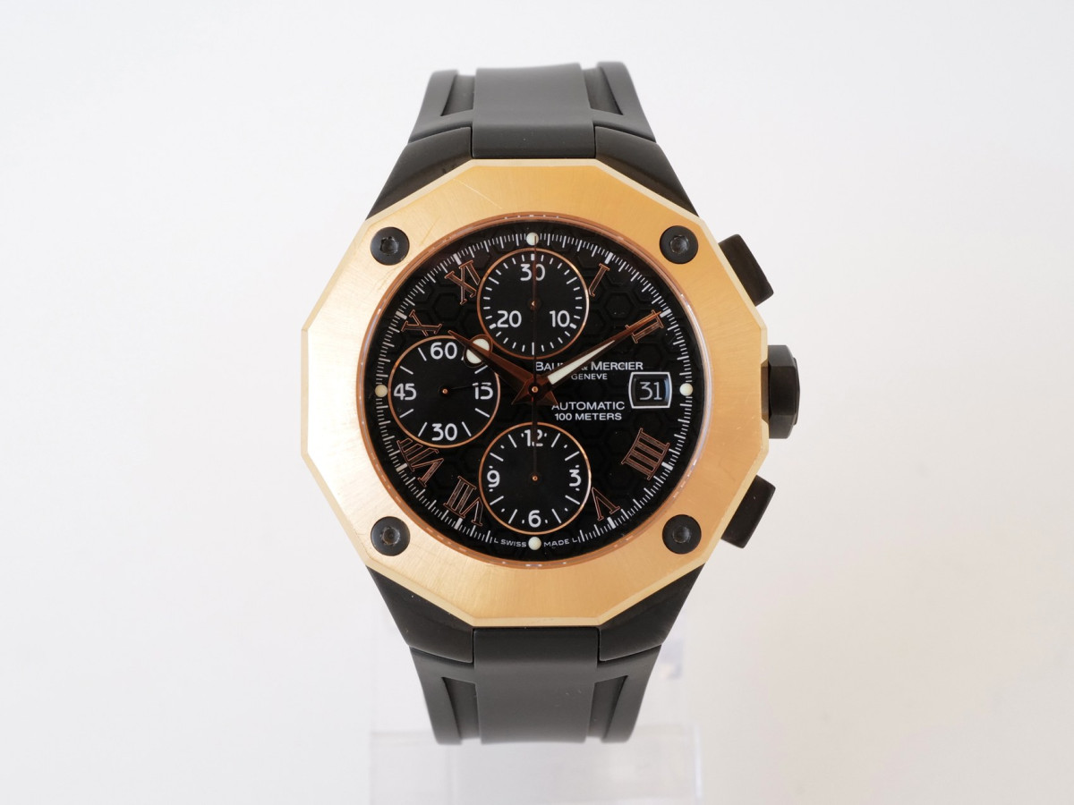 Швейцарський годинник Baume & Mercier Riviera Automatic Chronograph 18K Rose Gold Bezel 43