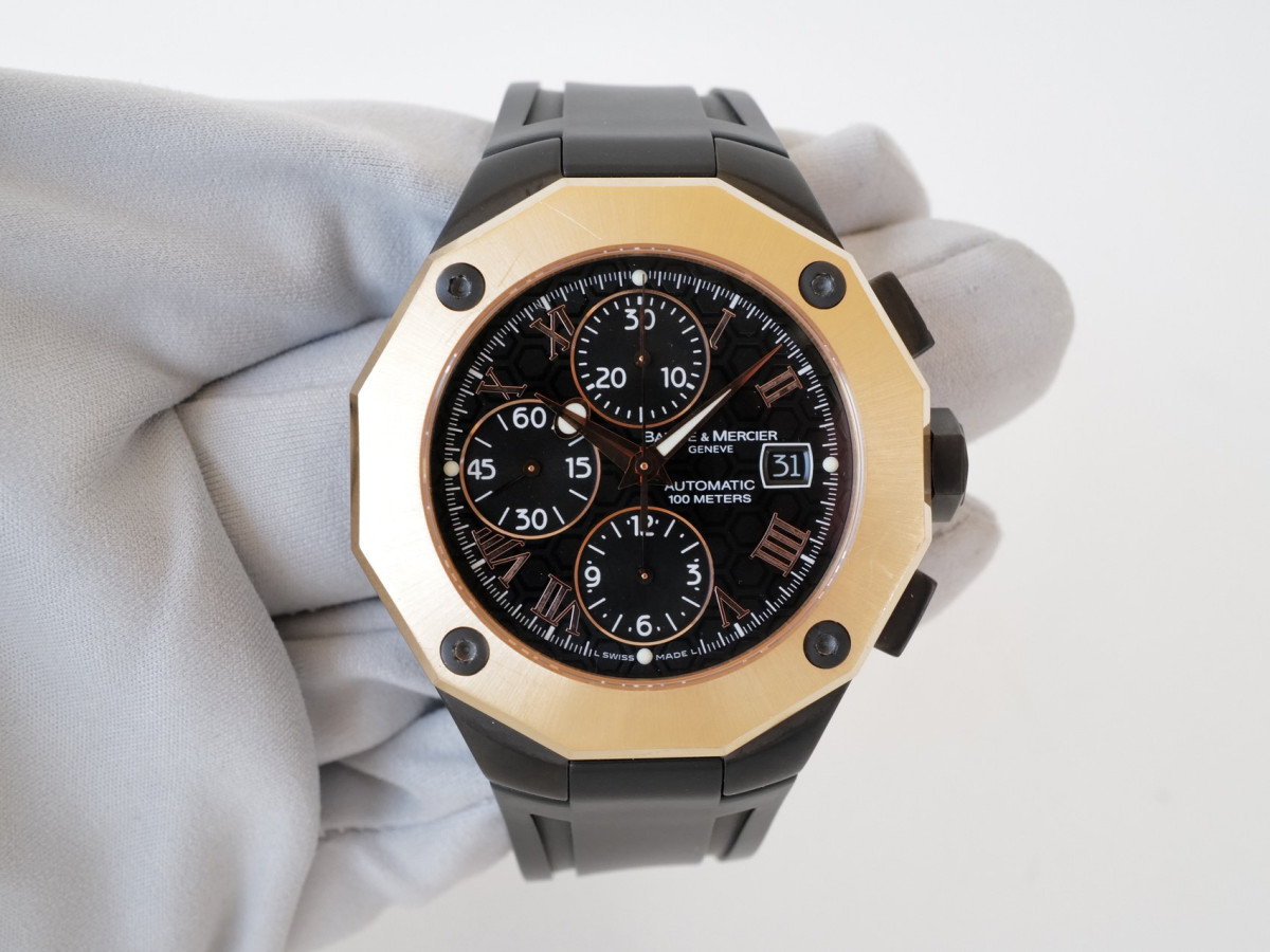 Швейцарський годинник Baume & Mercier Riviera Automatic Chronograph 18K Rose Gold Bezel 43