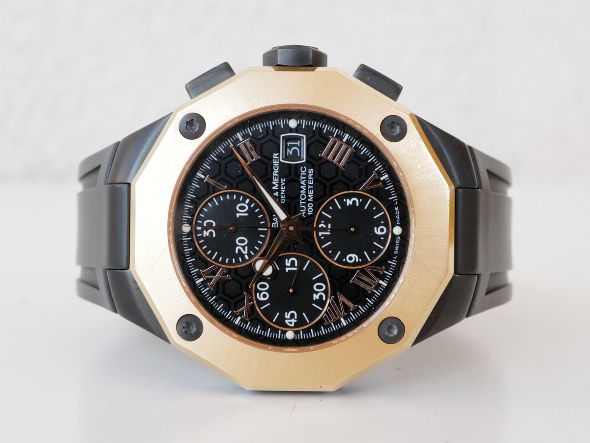 Швейцарський годинник Baume & Mercier Riviera Automatic Chronograph 18K Rose Gold Bezel 43