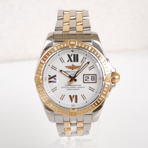 Швейцарський годинник Breitling Galactic 41 Steel 18K Rose Gold White Roman Dial
