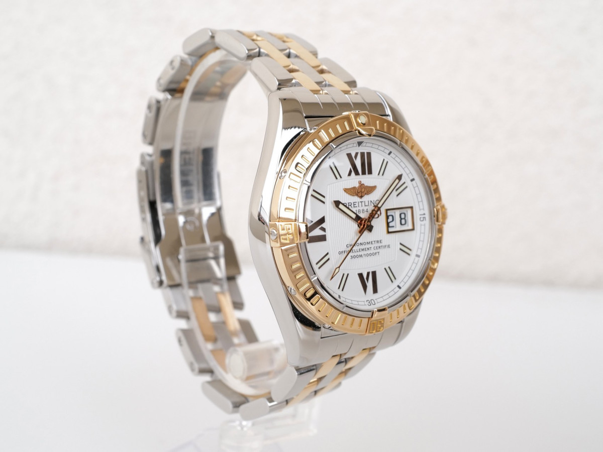 Швейцарские часы Breitling Galactic 41 Steel 18K Rose Gold White Roman Dial