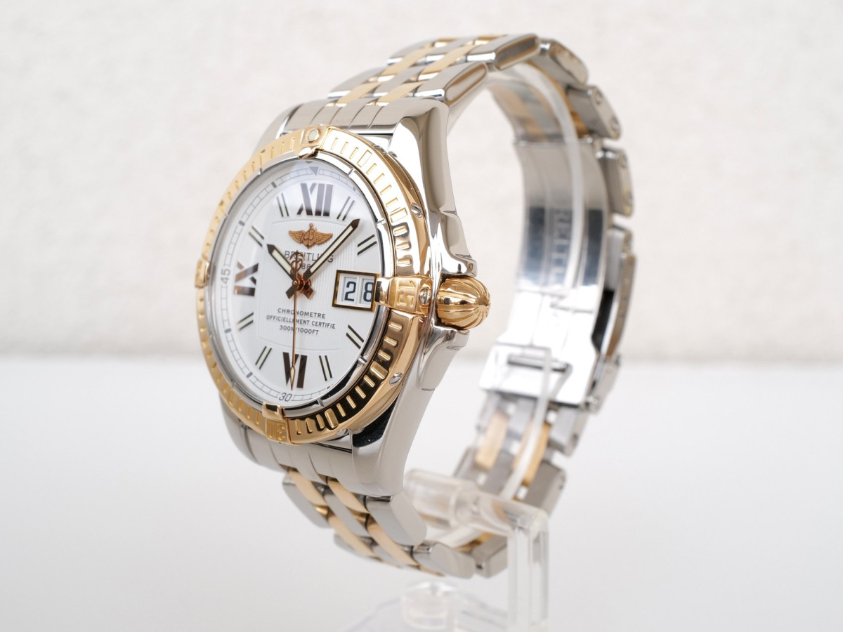 Швейцарские часы Breitling Galactic 41 Steel 18K Rose Gold White Roman Dial