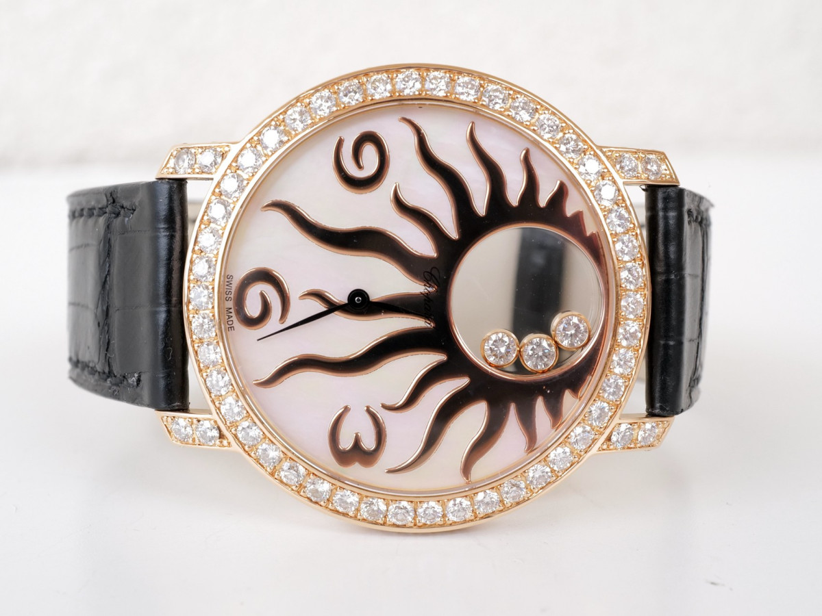 Швейцарские часы Chopard Happy Diamonds Sun 18K Rose Gold 40