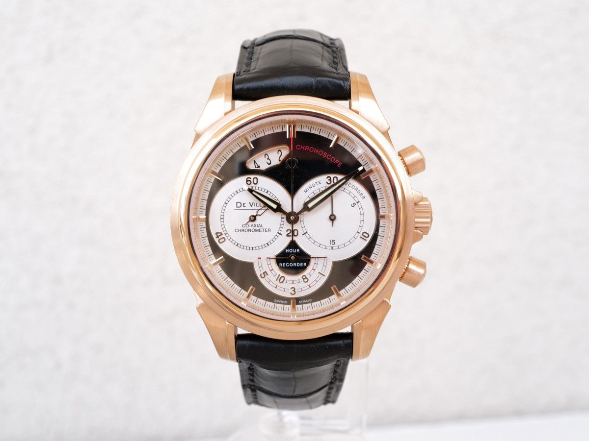 Швейцарские часы Omega De Ville Co-Axial Chronoscope 18K Rose Gold Chronograph 41