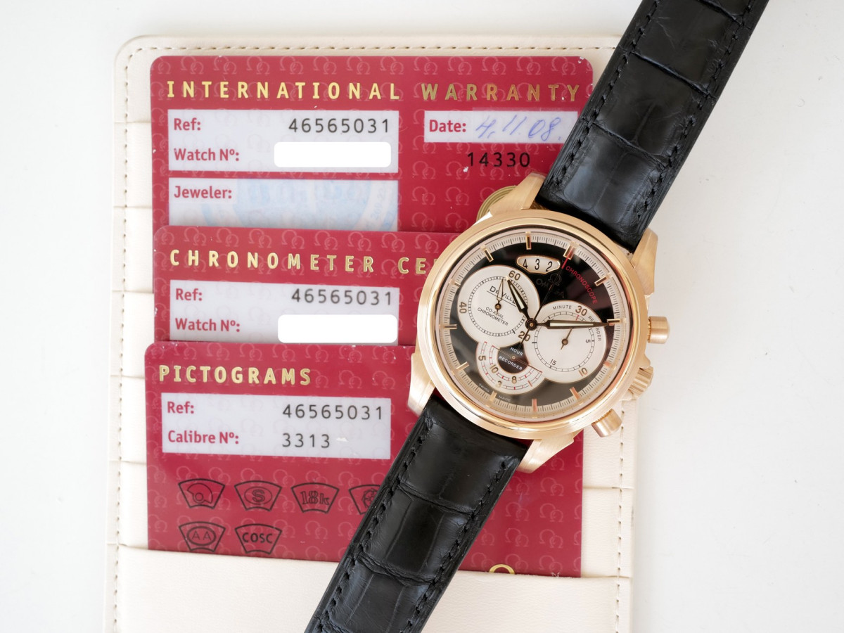Швейцарские часы Omega De Ville Co-Axial Chronoscope 18K Rose Gold Chronograph 41