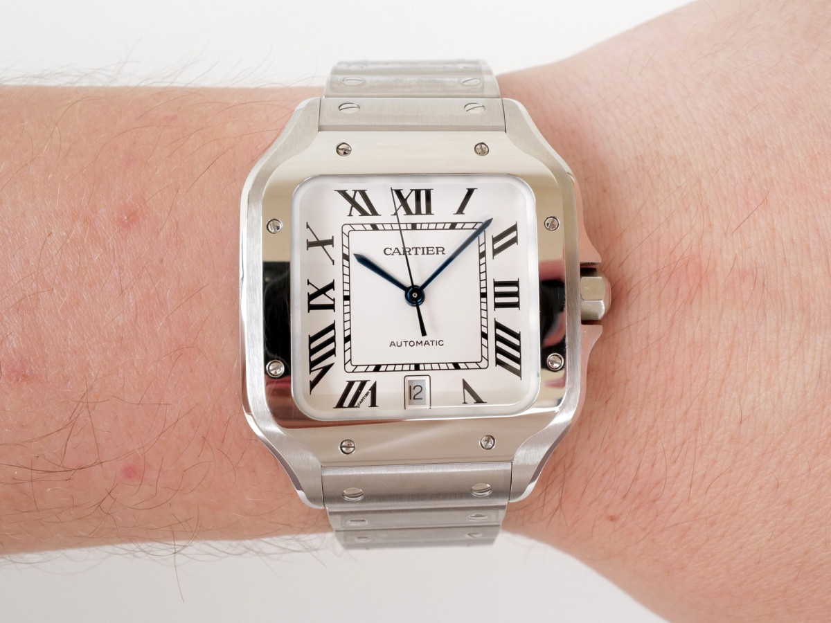 Швейцарський годинник Cartier Santos de Cartier Large White Dial 40