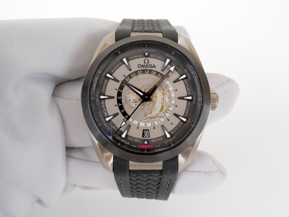 Swiss watch Omega Seamaster Aqua Terra 150M Co-Axial GMT Worldtimer Titanium 43