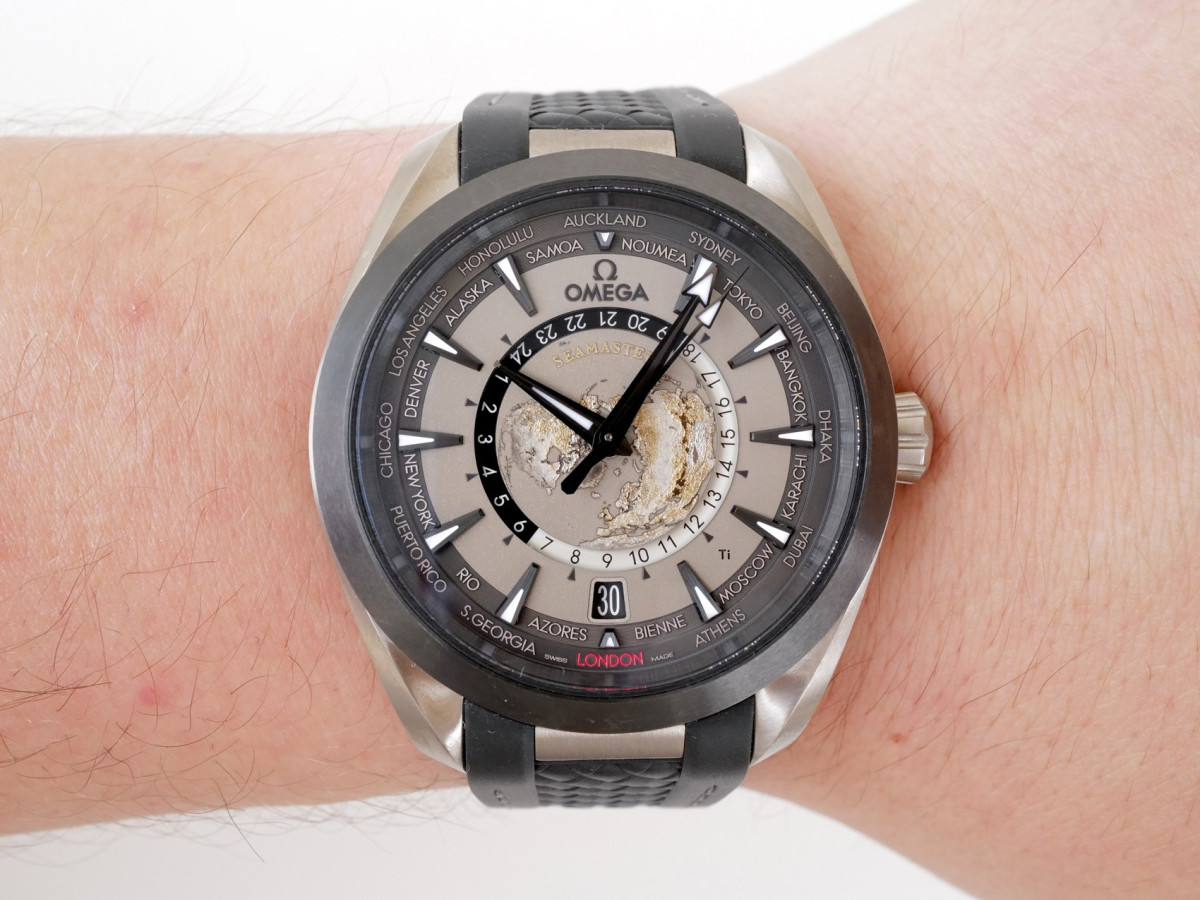 Swiss watch Omega Seamaster Aqua Terra 150M Co-Axial GMT Worldtimer Titanium 43