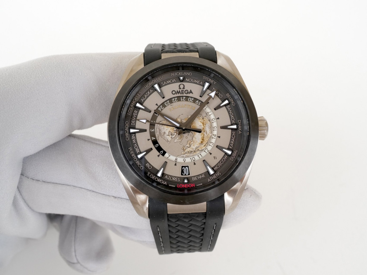 Swiss watch Omega Seamaster Aqua Terra 150M Co-Axial GMT Worldtimer Titanium 43