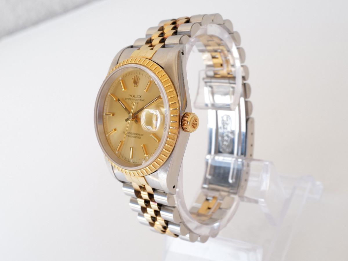 Швейцарський годинник Rolex Oyster Perpetual Date Steel 18K Yellow Gold 34