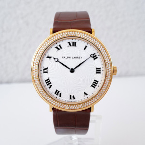 Швейцарские часы Ralph Lauren Slim Classique 18K Rose Gold Diamonds Manual Wind 42