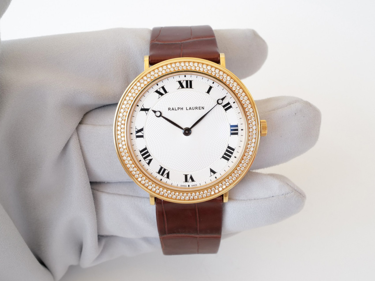 Швейцарские часы Ralph Lauren Slim Classique 18K Rose Gold Diamonds Manual Wind 42