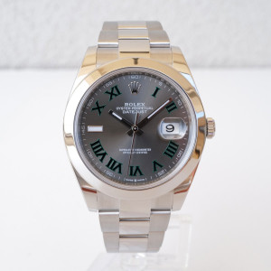 Швейцарские часы Rolex Datejust 41 Wimbledon Dial Domed Bezel Oyster Bracelet