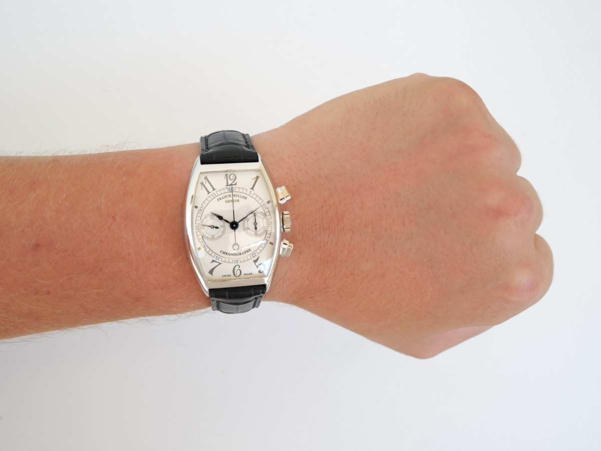 Швейцарские часы Franck Muller Curvex Double Face Chronographe Telemeter Tachymeter Pulsations Scale 950 Platinum