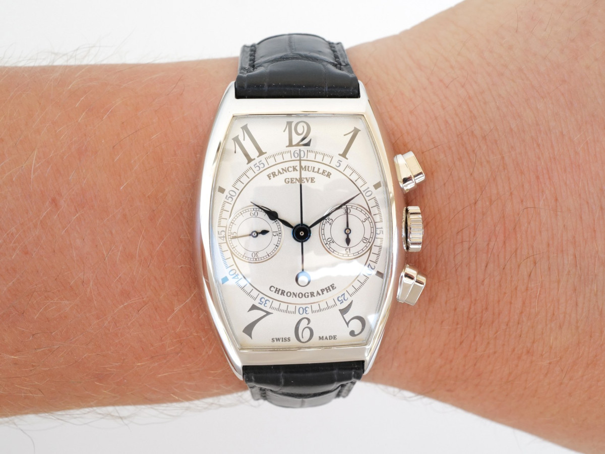 Швейцарские часы Franck Muller Curvex Double Face Chronographe Telemeter Tachymeter Pulsations Scale 950 Platinum