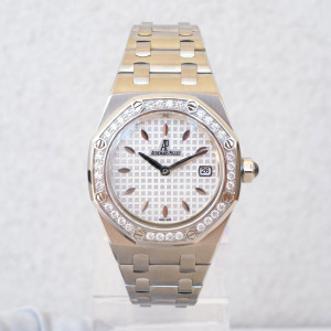 Швейцарський годинник Audemars Piguet Royal Oak Lady Steel Bracelet Factory Diamond Silver Dial 33