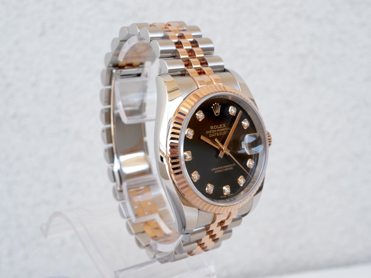 Швейцарський годинник Rolex Datejust 36 Jubilee Steel 18K Rose Gold Black Diamond Dial