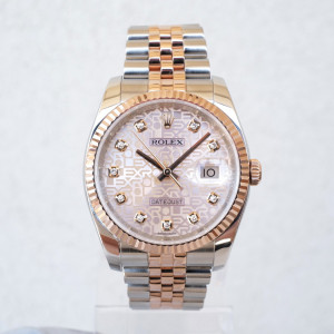 Швейцарський годинник Rolex Datejust 36 Jubilee Steel 18K Rose Gold Pink Computer Diamond Dial