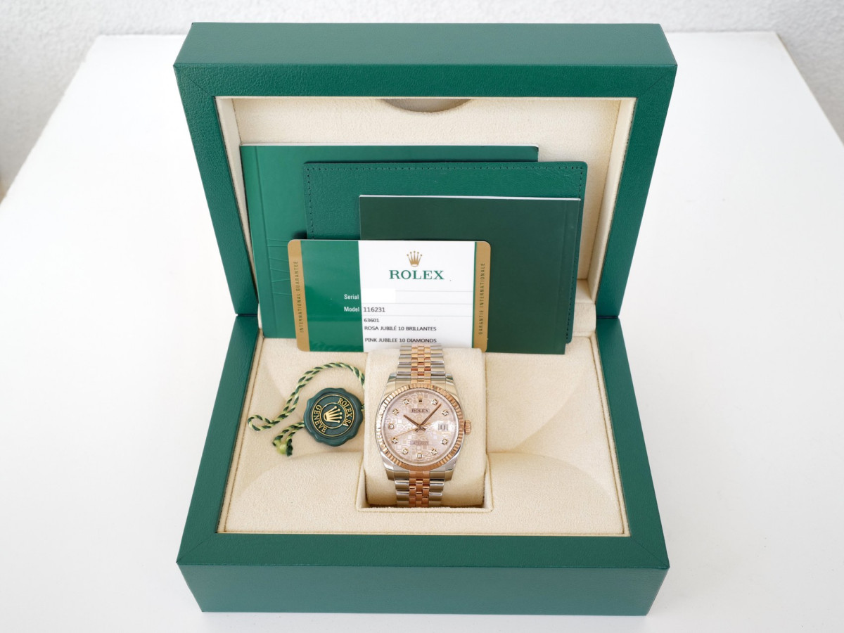 Швейцарський годинник Rolex Datejust 36 Jubilee Steel 18K Rose Gold Pink Computer Diamond Dial