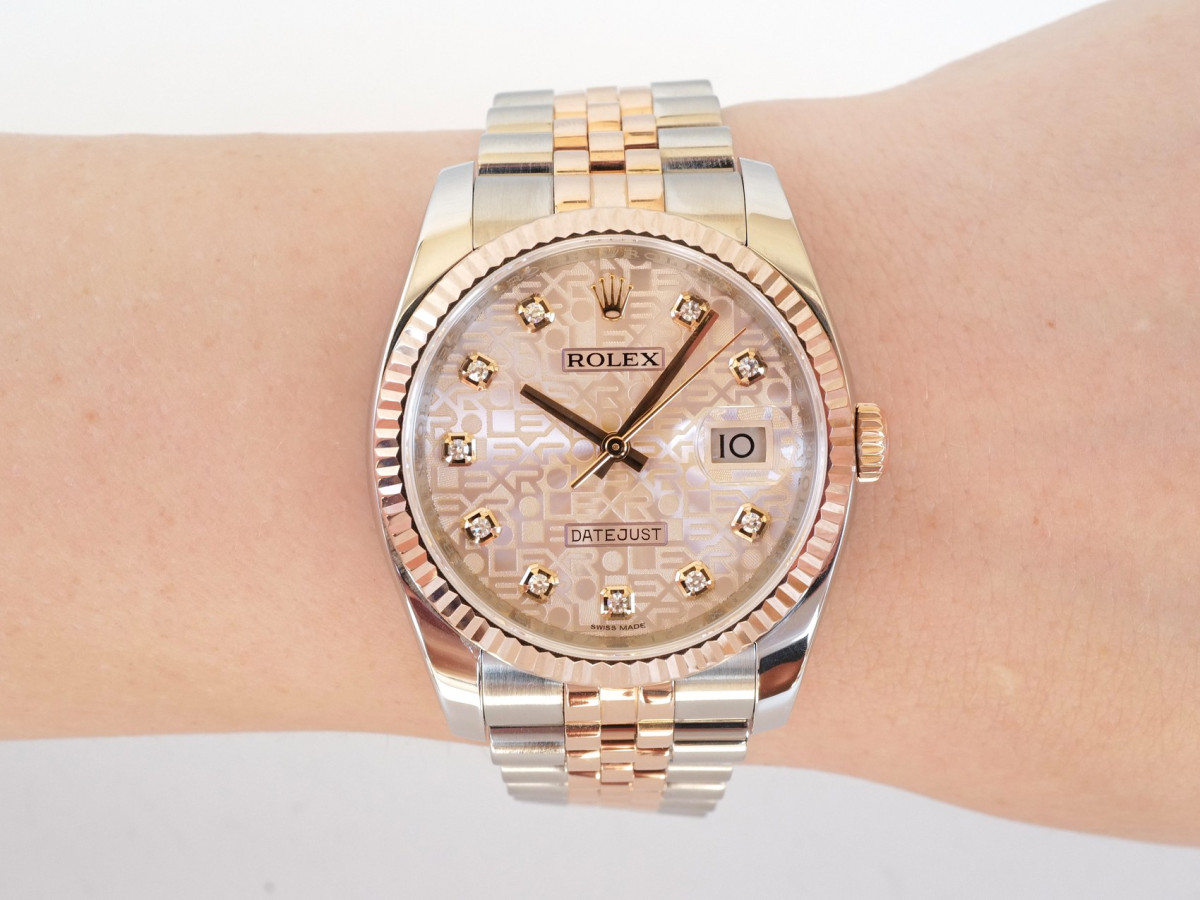 Швейцарський годинник Rolex Datejust 36 Jubilee Steel 18K Rose Gold Pink Computer Diamond Dial
