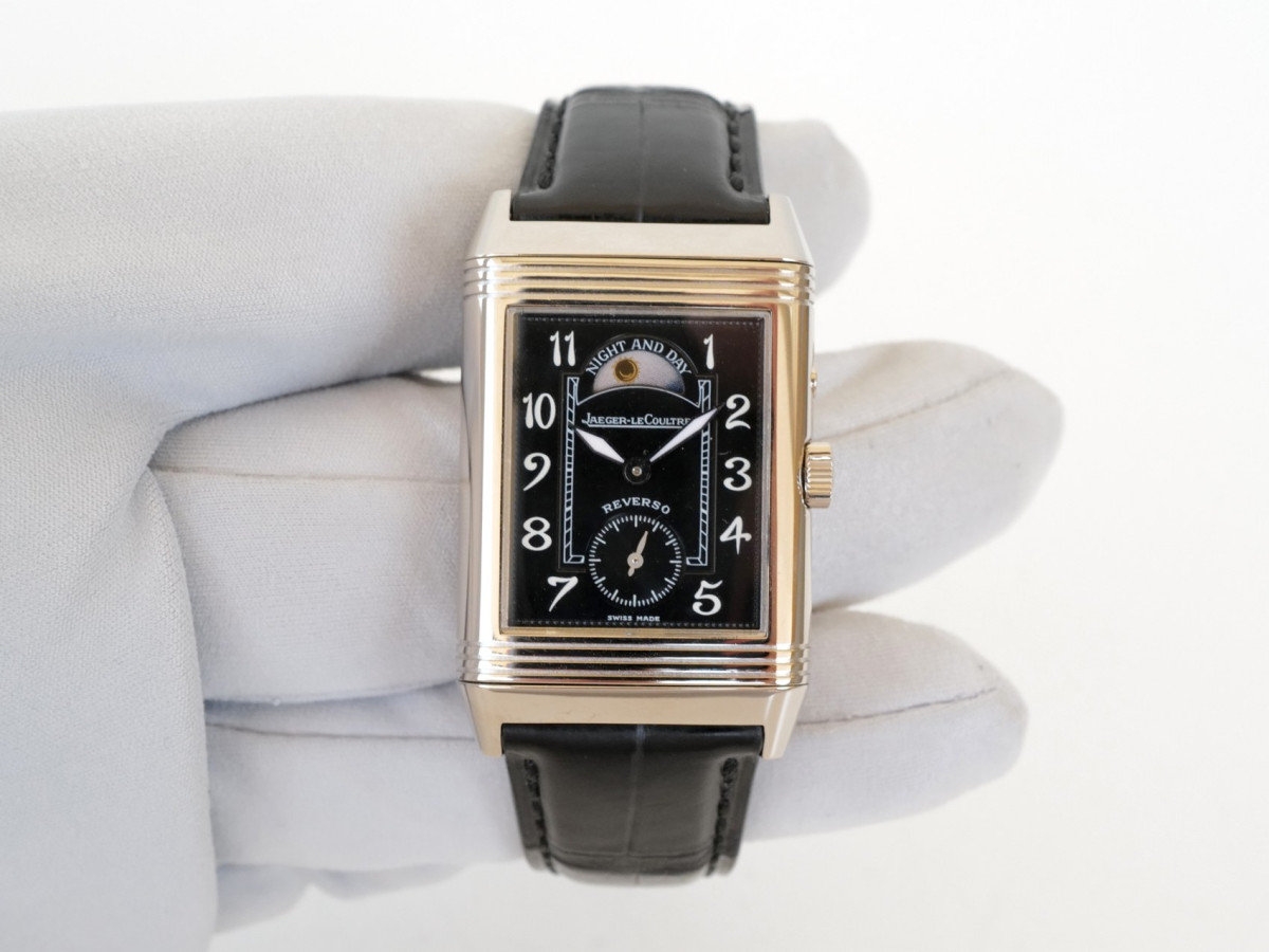 Швейцарские часы Jaeger-LeCoultre Reverso Duoface Night Day 18K White Gold