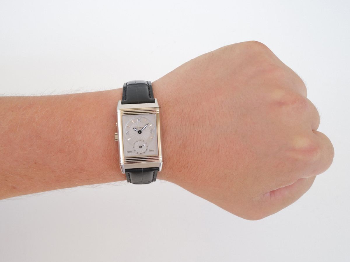 Швейцарские часы Jaeger-LeCoultre Reverso Duoface Night Day 18K White Gold