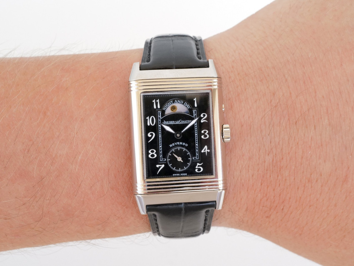 Швейцарские часы Jaeger-LeCoultre Reverso Duoface Night Day 18K White Gold