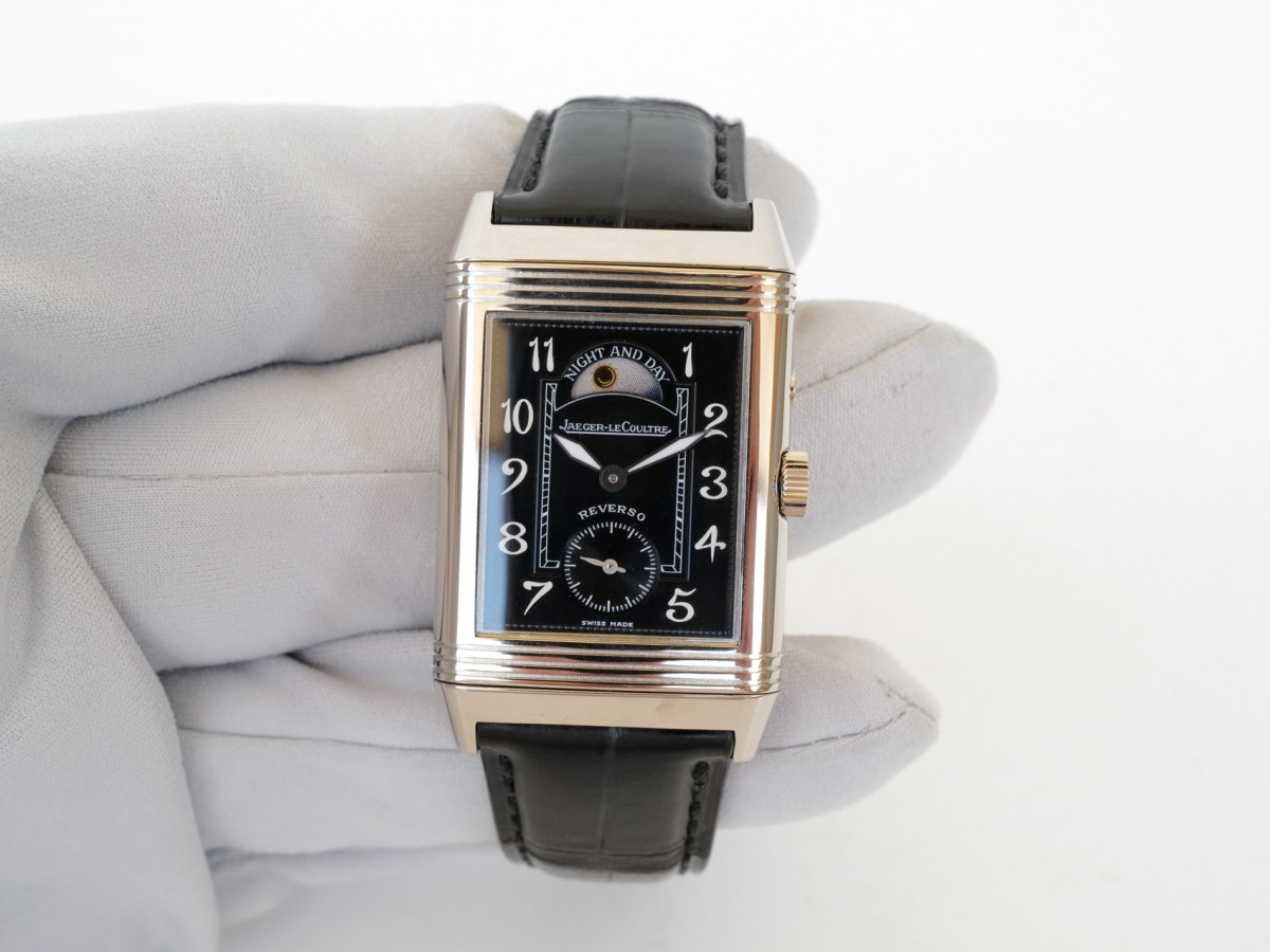 Швейцарские часы Jaeger-LeCoultre Reverso Duoface Night Day 18K White Gold