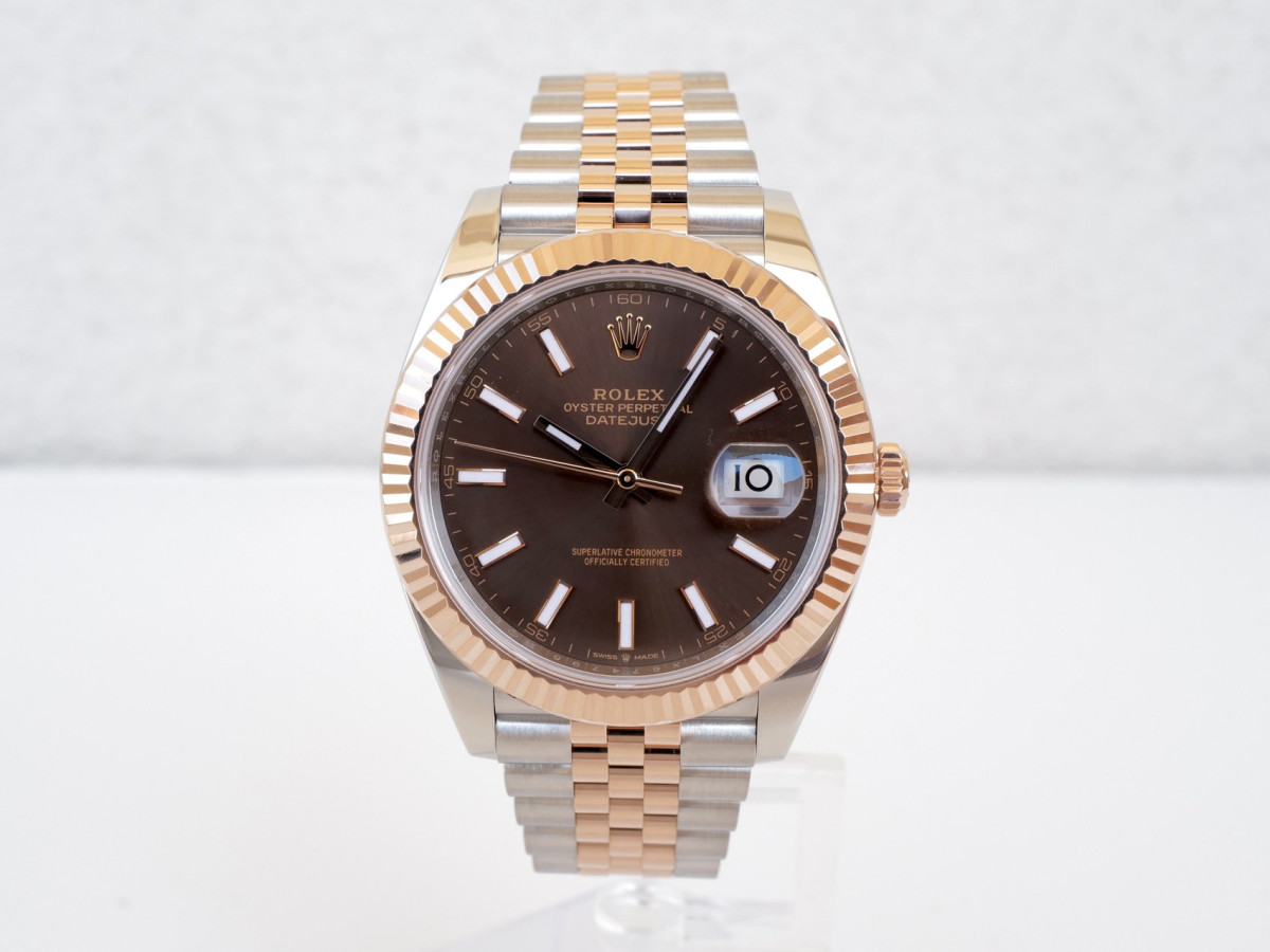 Швейцарський годинник Rolex Datejust 41 Jubilee Steel 18K Rose Gold Chocolate Brown Dial