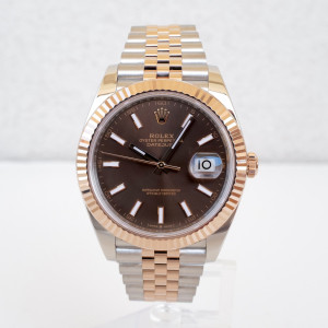 Швейцарський годинник Rolex Datejust 41 Jubilee Steel 18K Rose Gold Chocolate Brown Dial