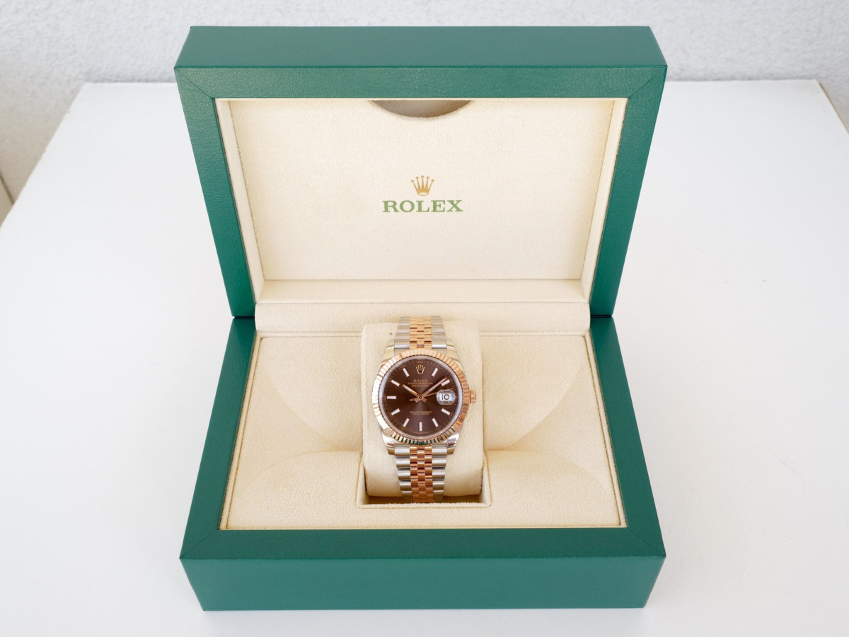 Швейцарський годинник Rolex Datejust 41 Jubilee Steel 18K Rose Gold Chocolate Brown Dial