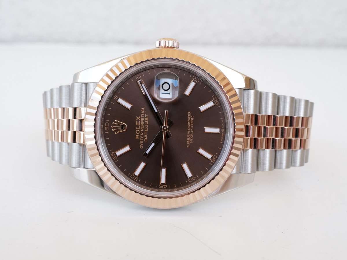 Швейцарський годинник Rolex Datejust 41 Jubilee Steel 18K Rose Gold Chocolate Brown Dial