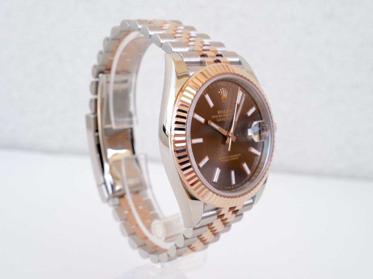 Швейцарський годинник Rolex Datejust 41 Jubilee Steel 18K Rose Gold Chocolate Brown Dial