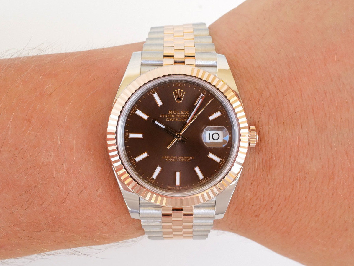 Швейцарський годинник Rolex Datejust 41 Jubilee Steel 18K Rose Gold Chocolate Brown Dial