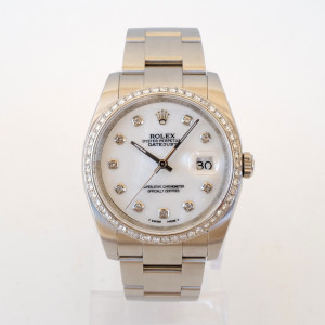 Швейцарський годинник Rolex Datejust 36 Oyster Steel Custom MOP Diamond Dial Bezel