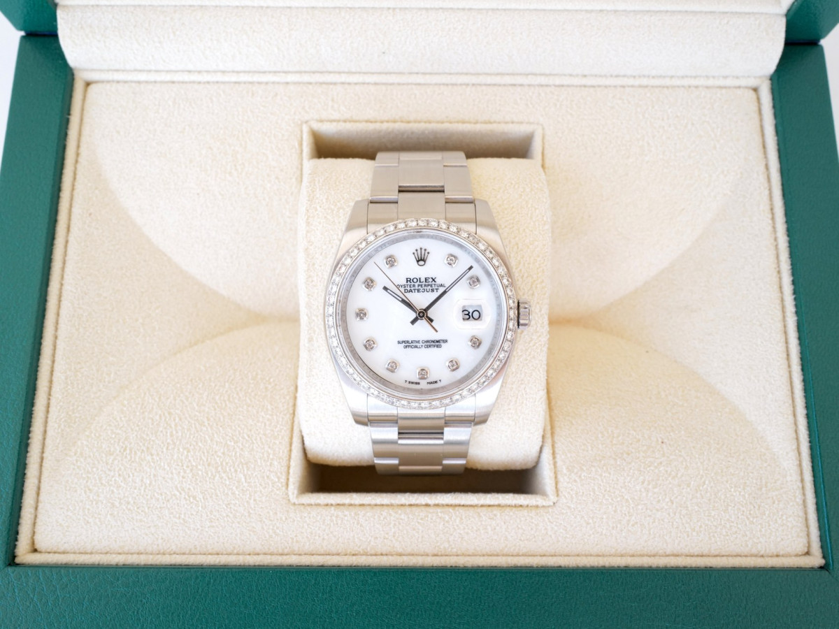 Швейцарские часы Rolex Datejust 36 Oyster Steel Custom MOP Diamond Dial Bezel