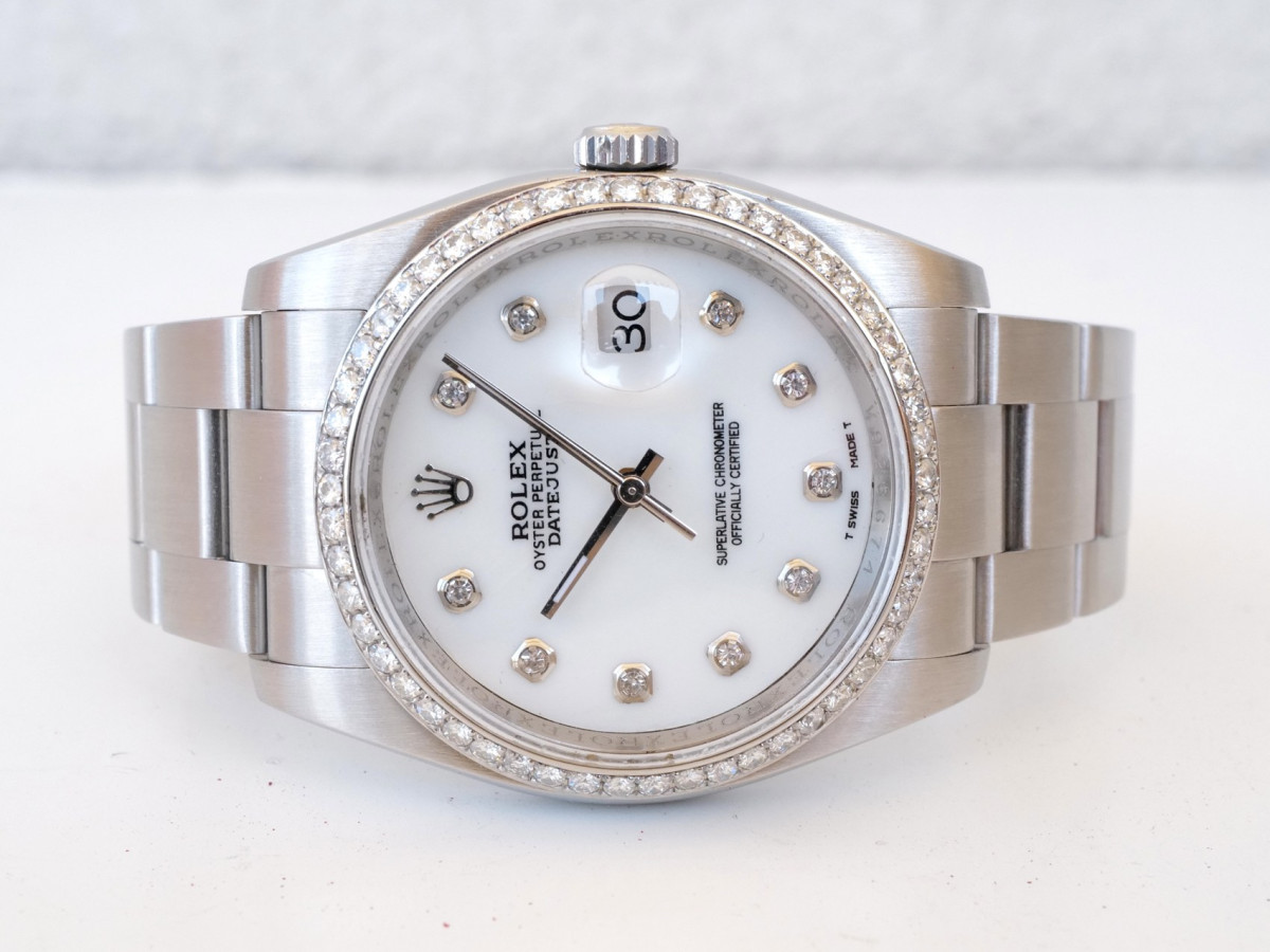 Швейцарские часы Rolex Datejust 36 Oyster Steel Custom MOP Diamond Dial Bezel