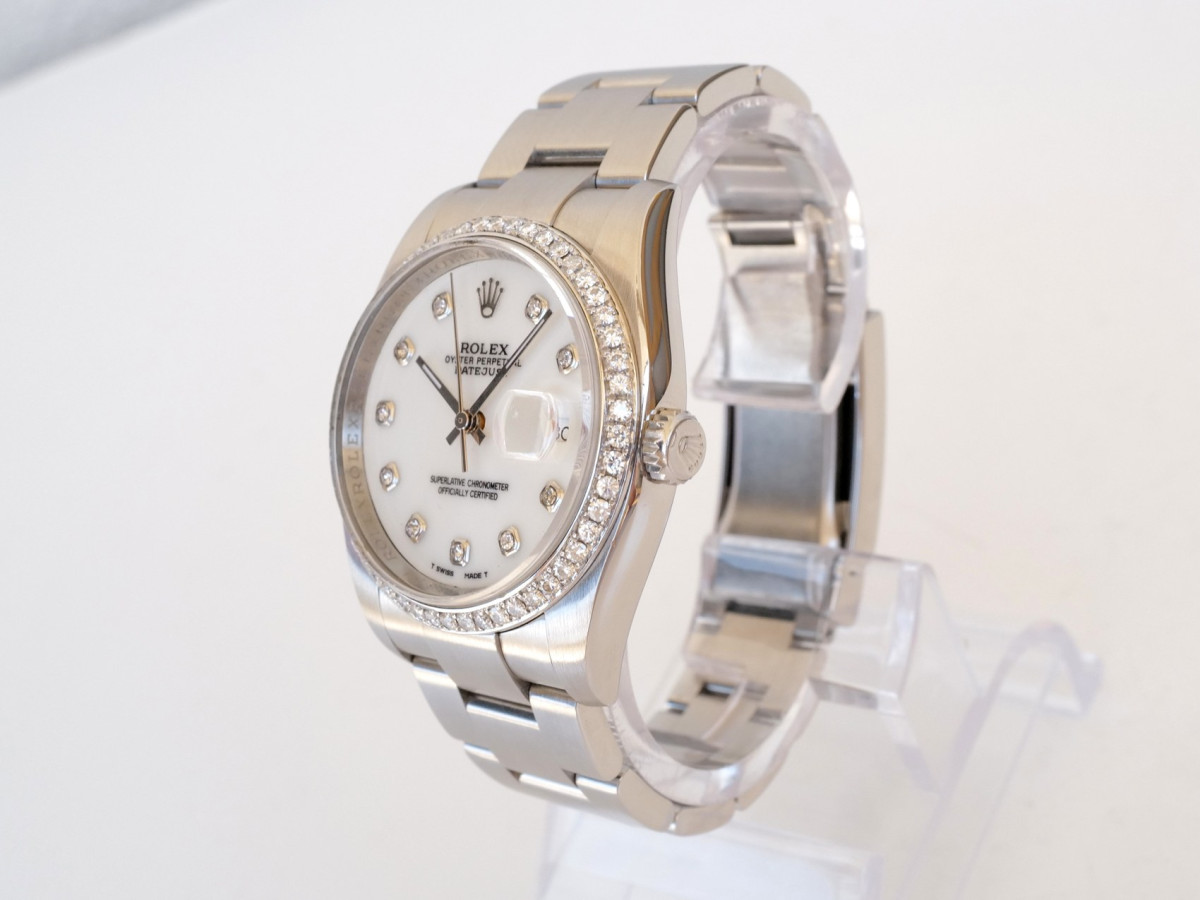Швейцарские часы Rolex Datejust 36 Oyster Steel Custom MOP Diamond Dial Bezel
