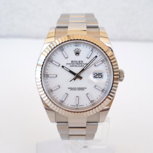 Швейцарський годинник Rolex Datejust 41 Oyster White Index Dial