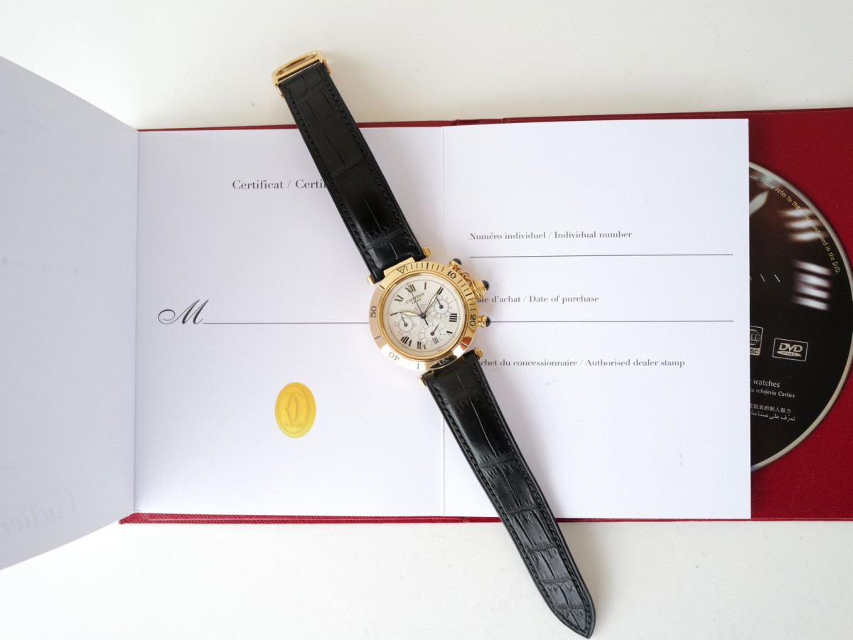 Швейцарские часы Cartier Pasha 18K Yellow Gold Chronograph Anniversary Dial 38