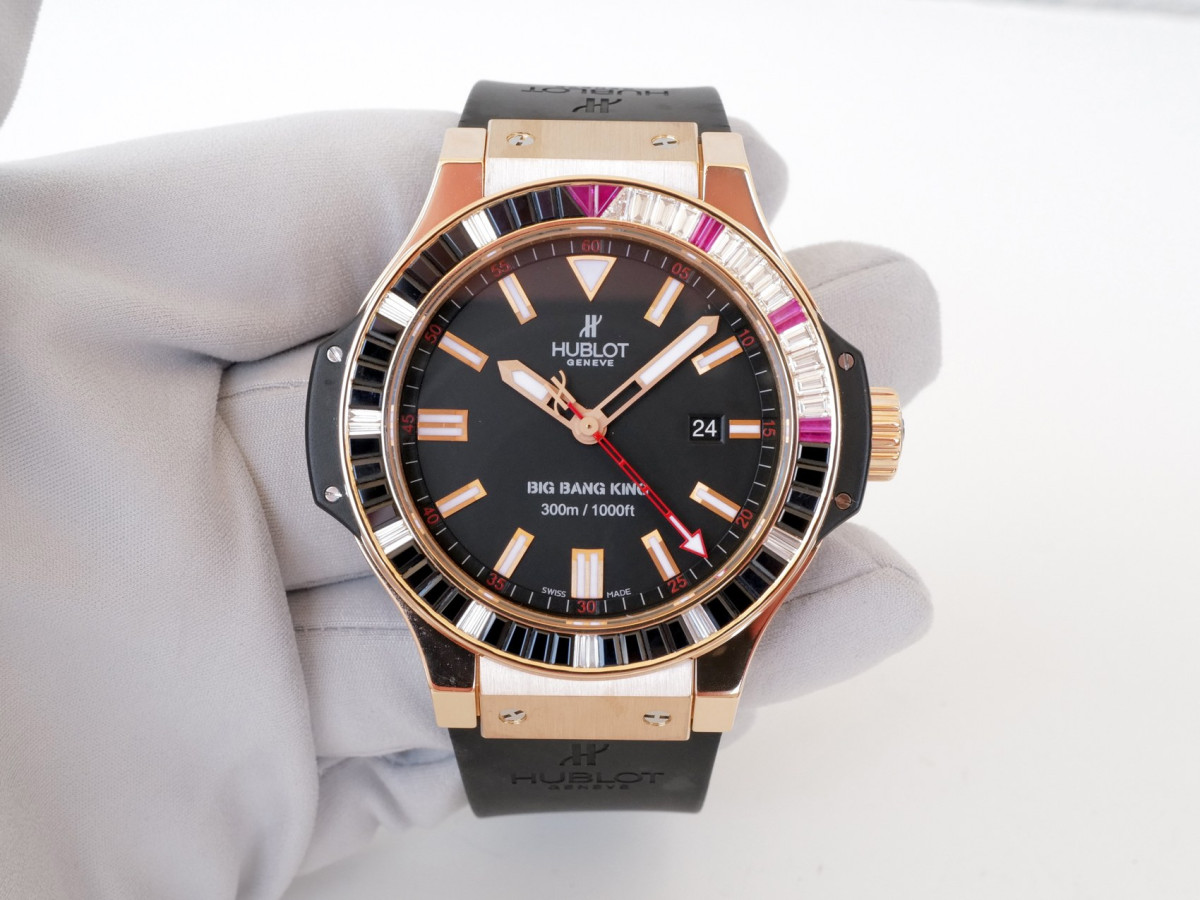 Швейцарские часы Hublot Big Bang King Haute Joaillerie Diamonds 18K Rose Gold 6ct Diamonds 48