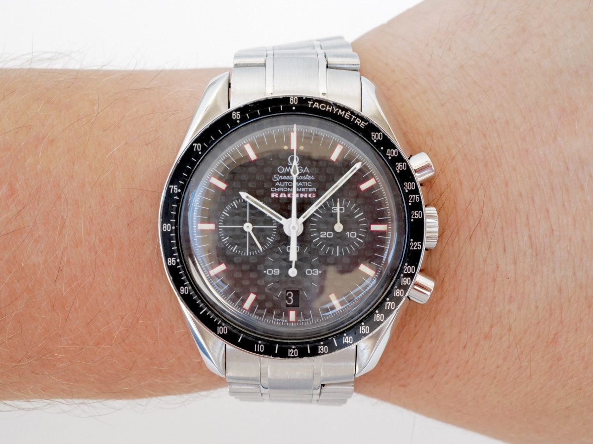 Swiss watch Omega Speedmaster Racing Chronograph Carbon Dial 42