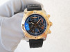 Швейцарський годинник Breitling Chronomat 44 Steel Gold Arabic Numerals Rubber Strap