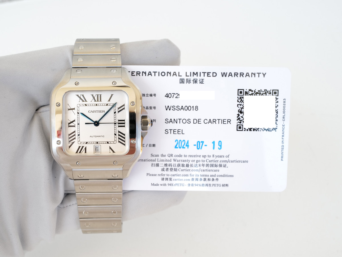Швейцарський годинник Cartier Santos de Cartier Large White Dial 40