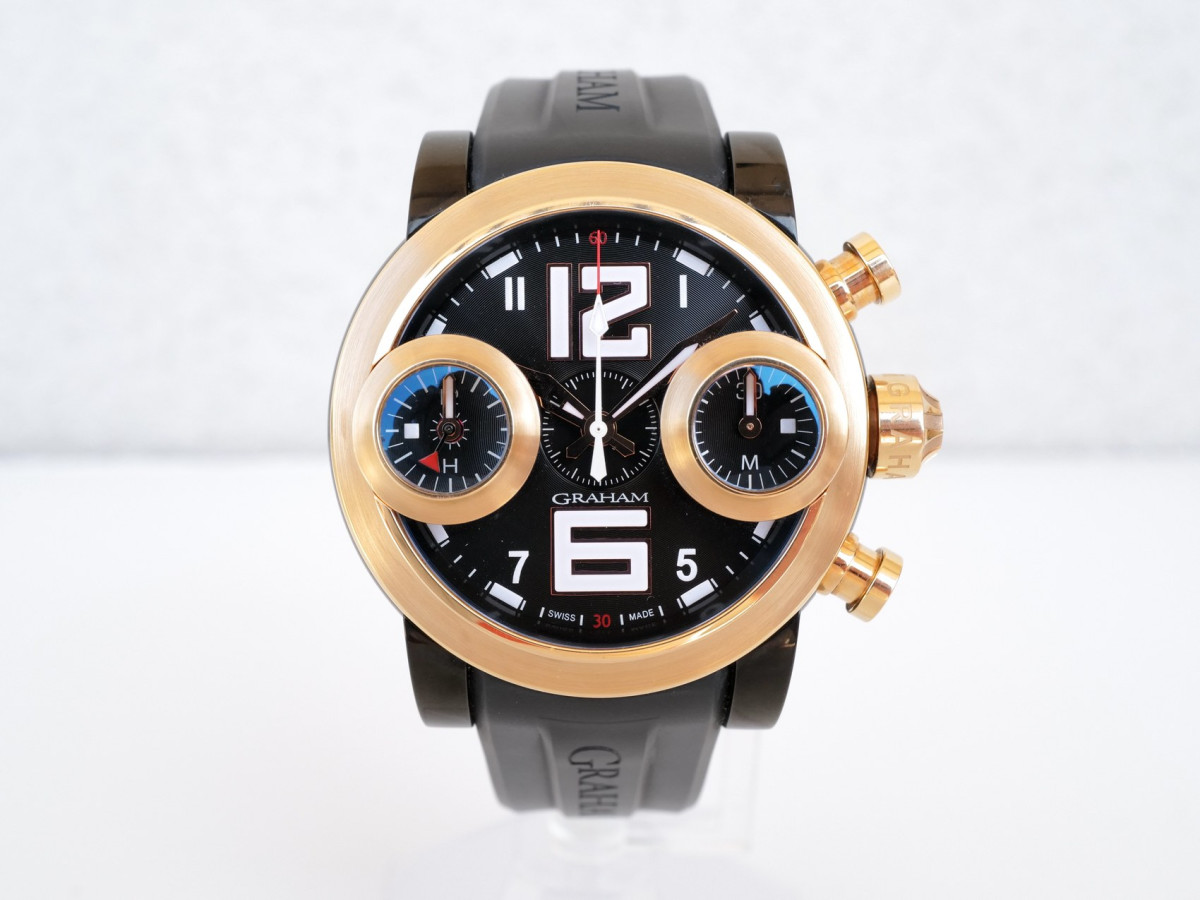 Швейцарские часы Graham Swordfish Chronograph Black PVD Steel 18k Rose Gold 46