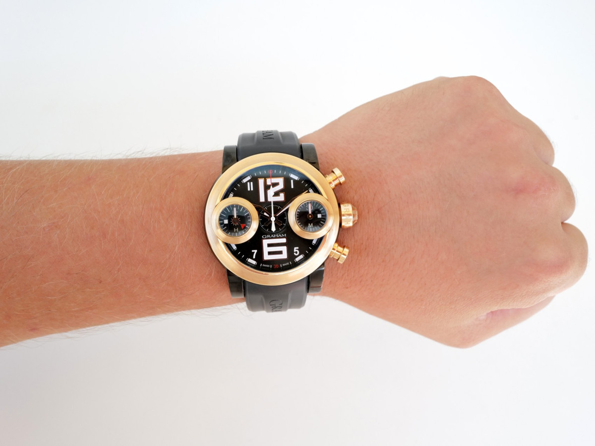 Швейцарские часы Graham Swordfish Chronograph Black PVD Steel 18k Rose Gold 46