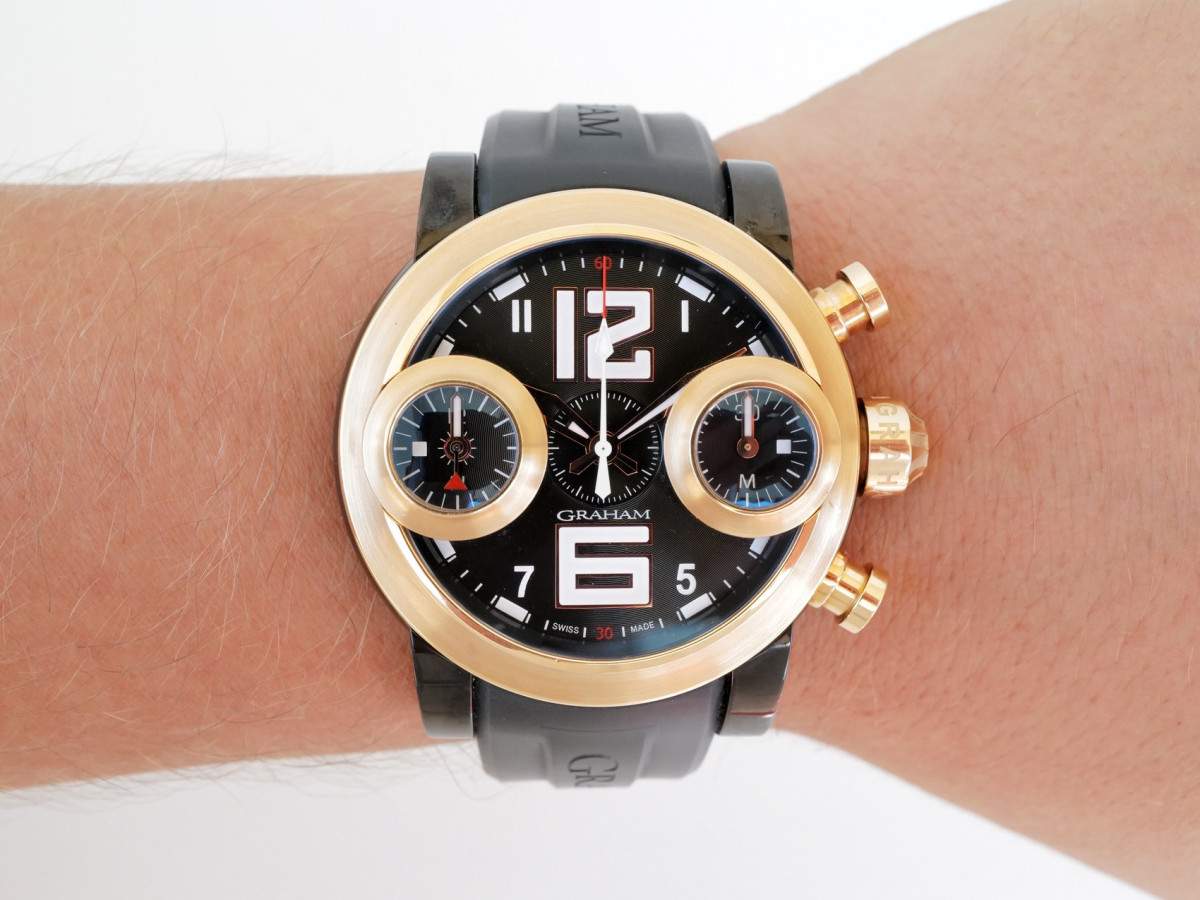 Швейцарские часы Graham Swordfish Chronograph Black PVD Steel 18k Rose Gold 46
