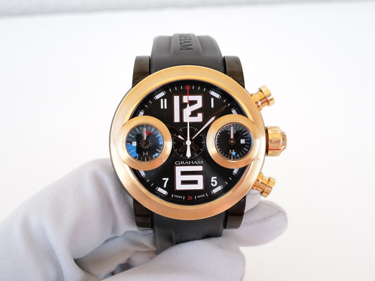 Швейцарские часы Graham Swordfish Chronograph Black PVD Steel 18k Rose Gold 46