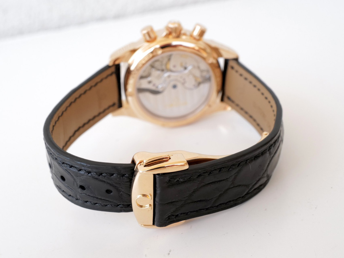 Швейцарские часы Omega De Ville Co-Axial Chronograph 18K Rose Gold Diamonds Brown MOP Dial 35