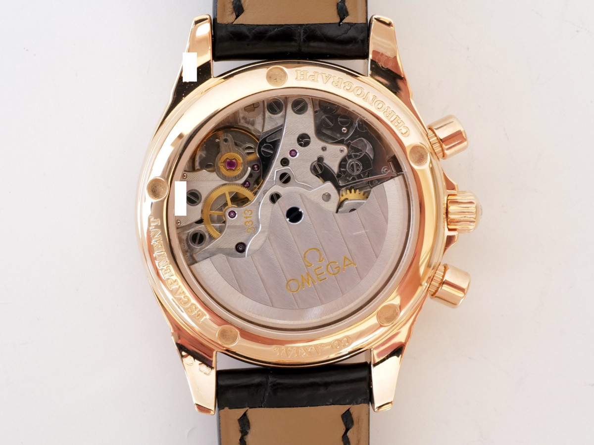 Швейцарские часы Omega De Ville Co-Axial Chronograph 18K Rose Gold Diamonds Brown MOP Dial 35